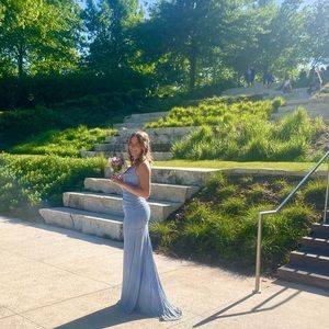 COPY- Blue Glitter Windsor Dress Gown